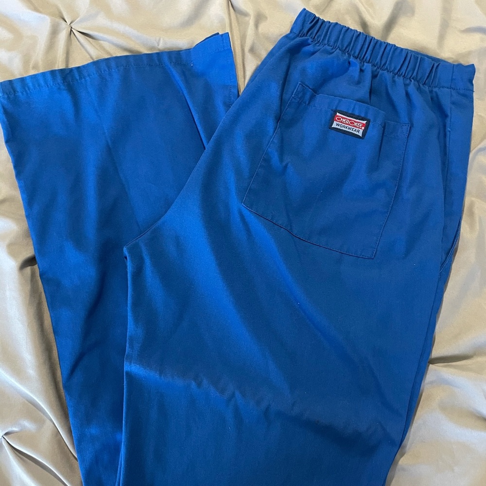 Cherokee Petite Royal Blue Scrub Pants